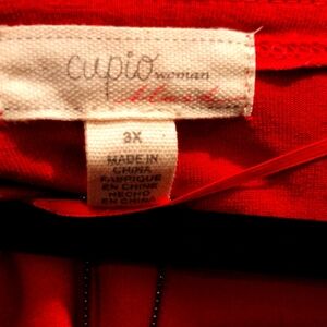 NWT Cupio Woman Red Scoop Neck Long Sleeve Top 3X